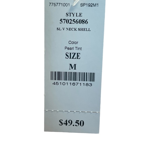 NWT! White House Black Market Baby Pink Sleeveless V Neck Blouse Women’s Size M - Picture 3 of 5